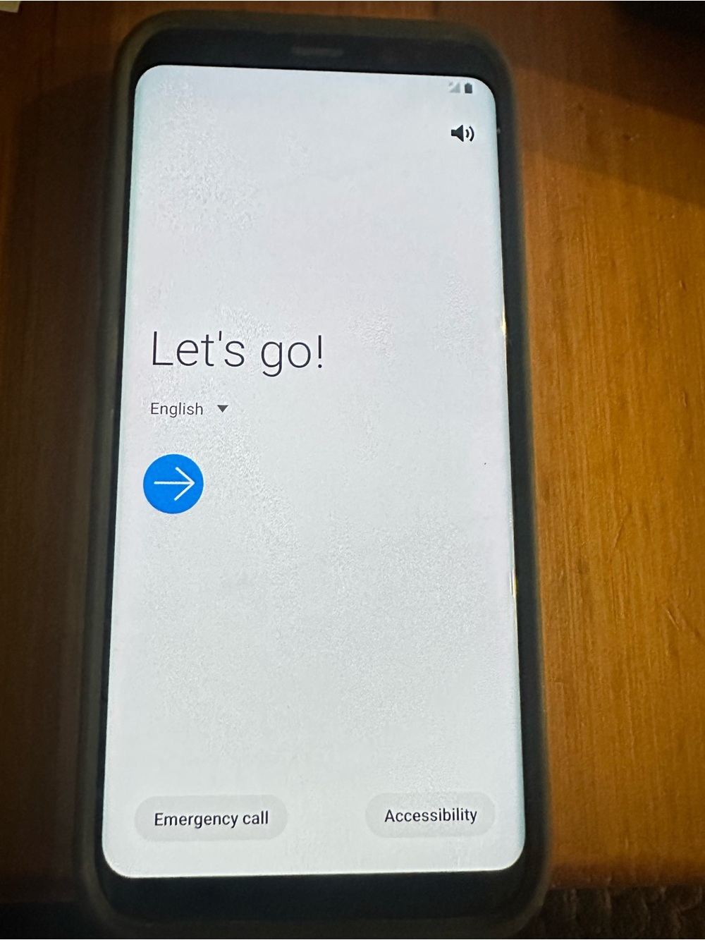 Samsung Galaxy S8 Smartphone with Blue Protective Case
